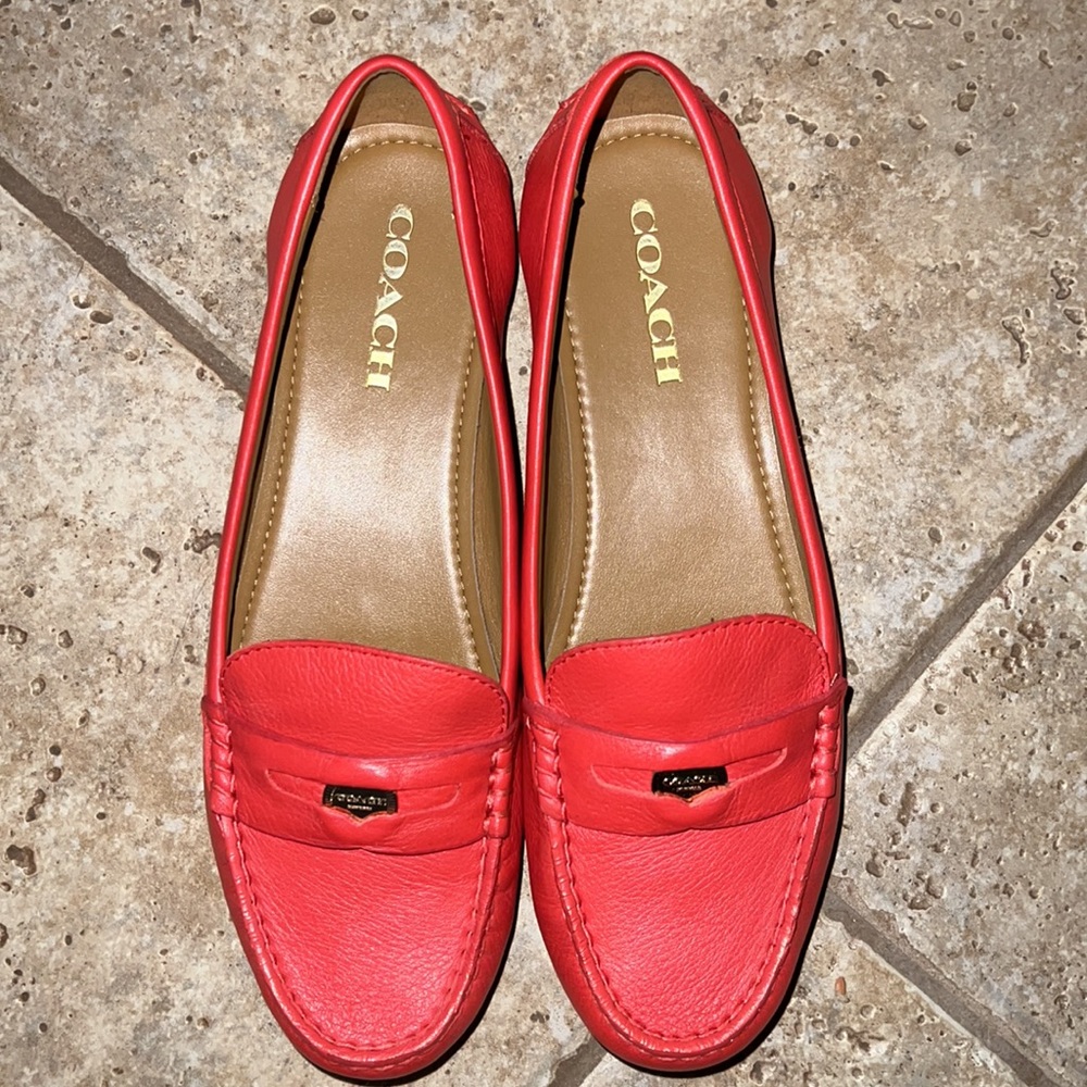 Coach Penny Pebbled Leather Melinda Ballet Loafers